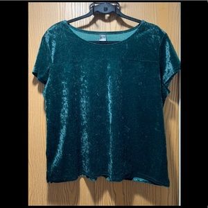 Green Crushed Velvet Top